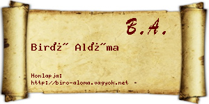 Biró Alóma névjegykártya